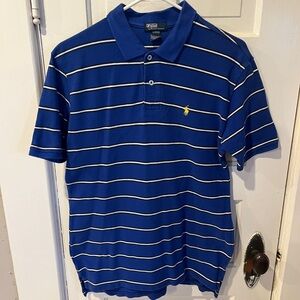 Polo by Ralph Lauren short sleeve shirt in Boys XL, blue and white strip